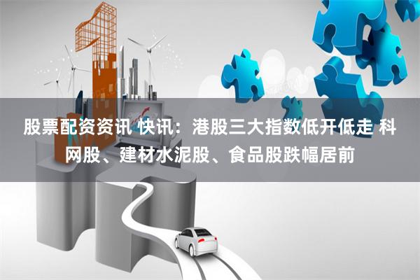 股票配资资讯 快讯：港股三大指数低开低走 科网股、建材水泥股、食品股跌幅居前